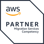 A badge showcasing our AWS Migration Competency